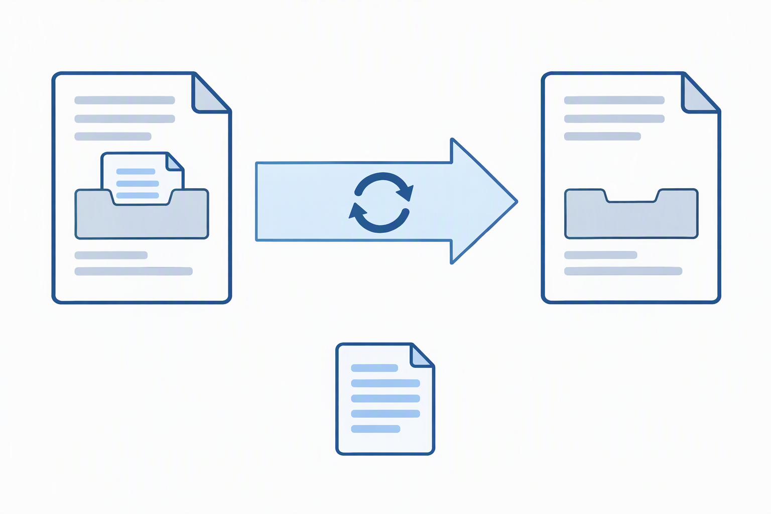 A note written inside an image file on the left, an arrow labelled decode and save, and an empty file on the right. A separate small document outside the image stays intact.